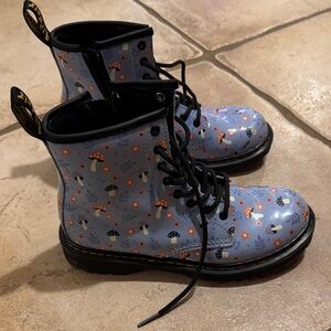Dr. Marten kids Blue Mushroom Print Boots